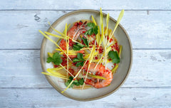 Popcorn Shoot and Tiger Prawn Salad