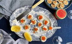 Salmon Caviar with Cream Cheese and Blinis