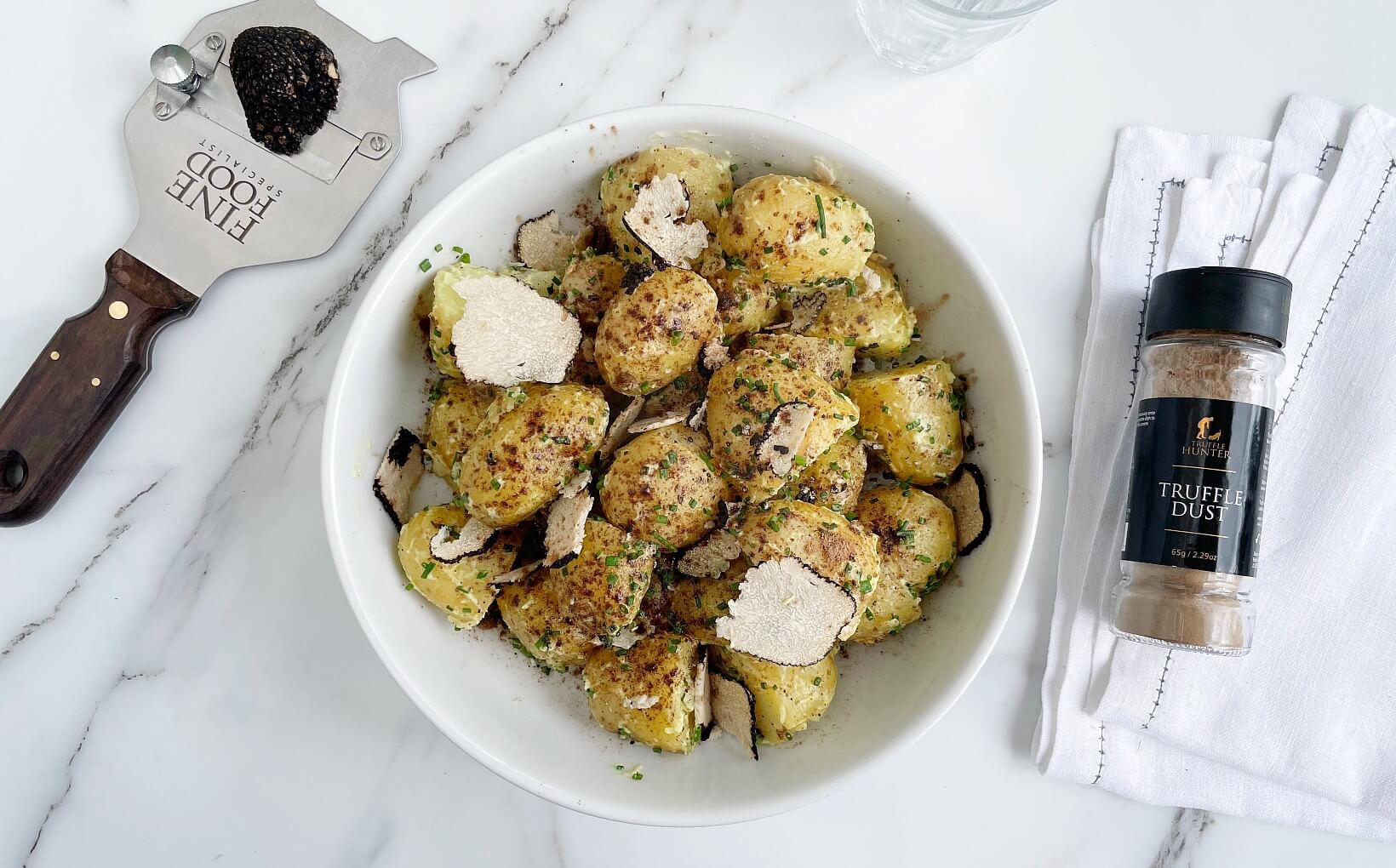 Fresh Summer Truffle Potato Salad with Truffle Dust