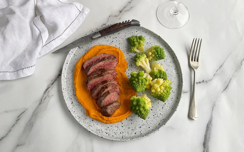 Wagyu Fillet with Smoked Garlic and Miso Pumpkin Puree