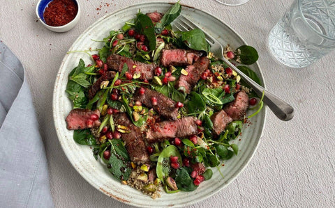 Wagyu sirloin and pomegranate salad