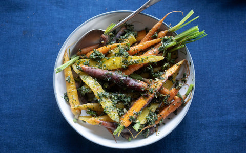 Carrots with Carrot Top Pesto