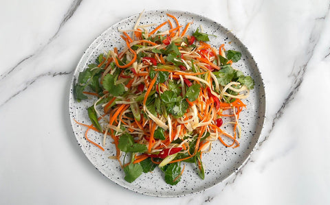Spicy coleslaw with fragrant yuzu citrus dressing
