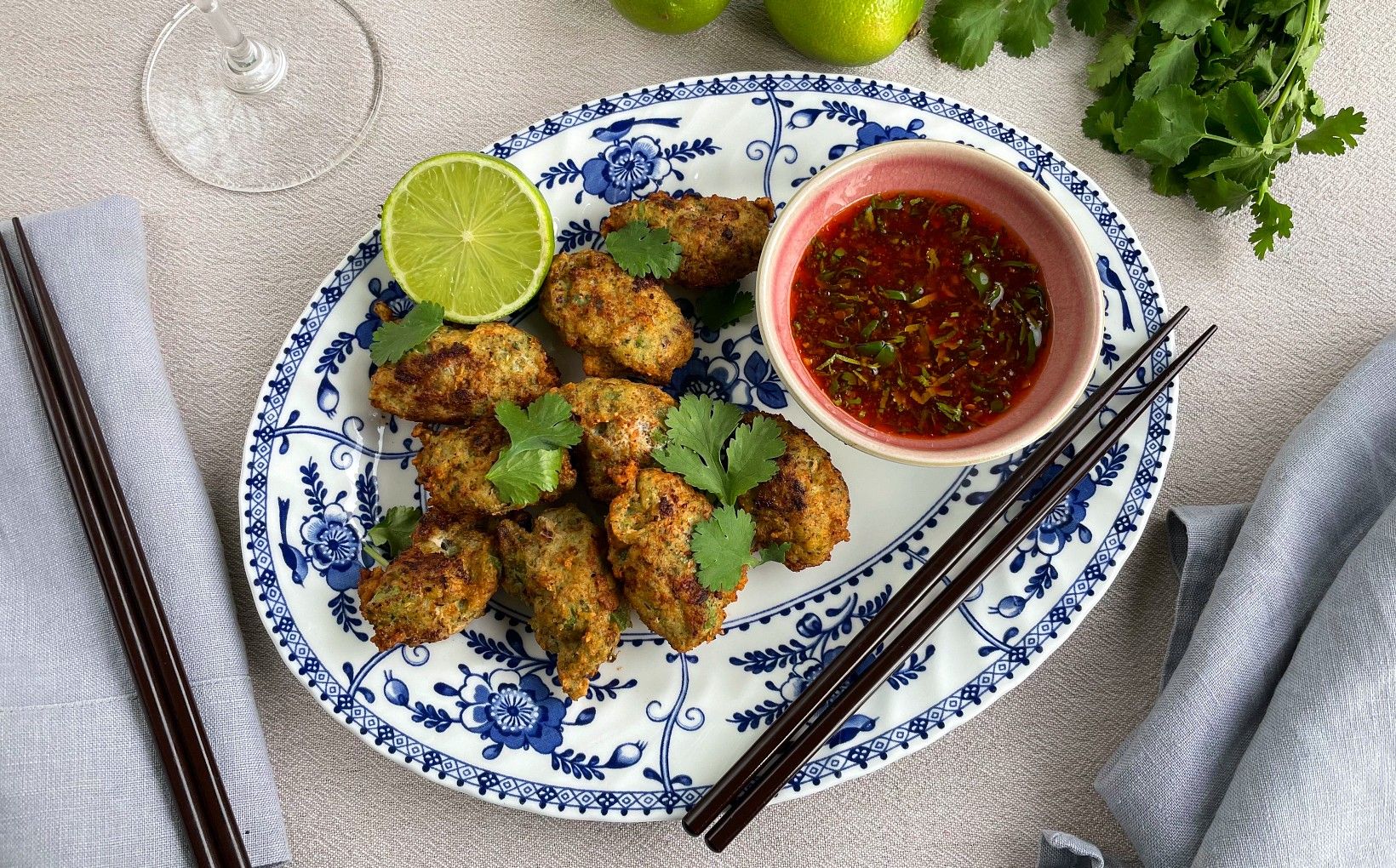 Thai-Style Prawn Cakes with Sweet Chilli Dipping Sauce