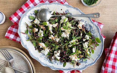 Baby Chard, Puy Lentil and Goats' Cheese Salad