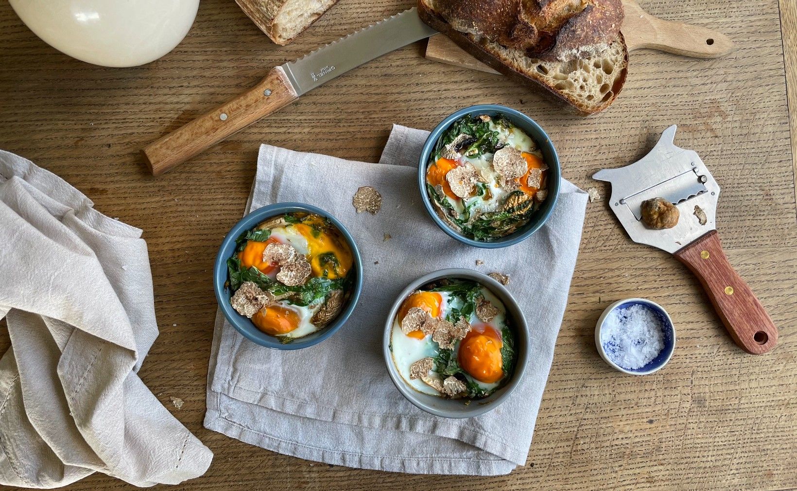 Baked Eggs with Spring White Truffle