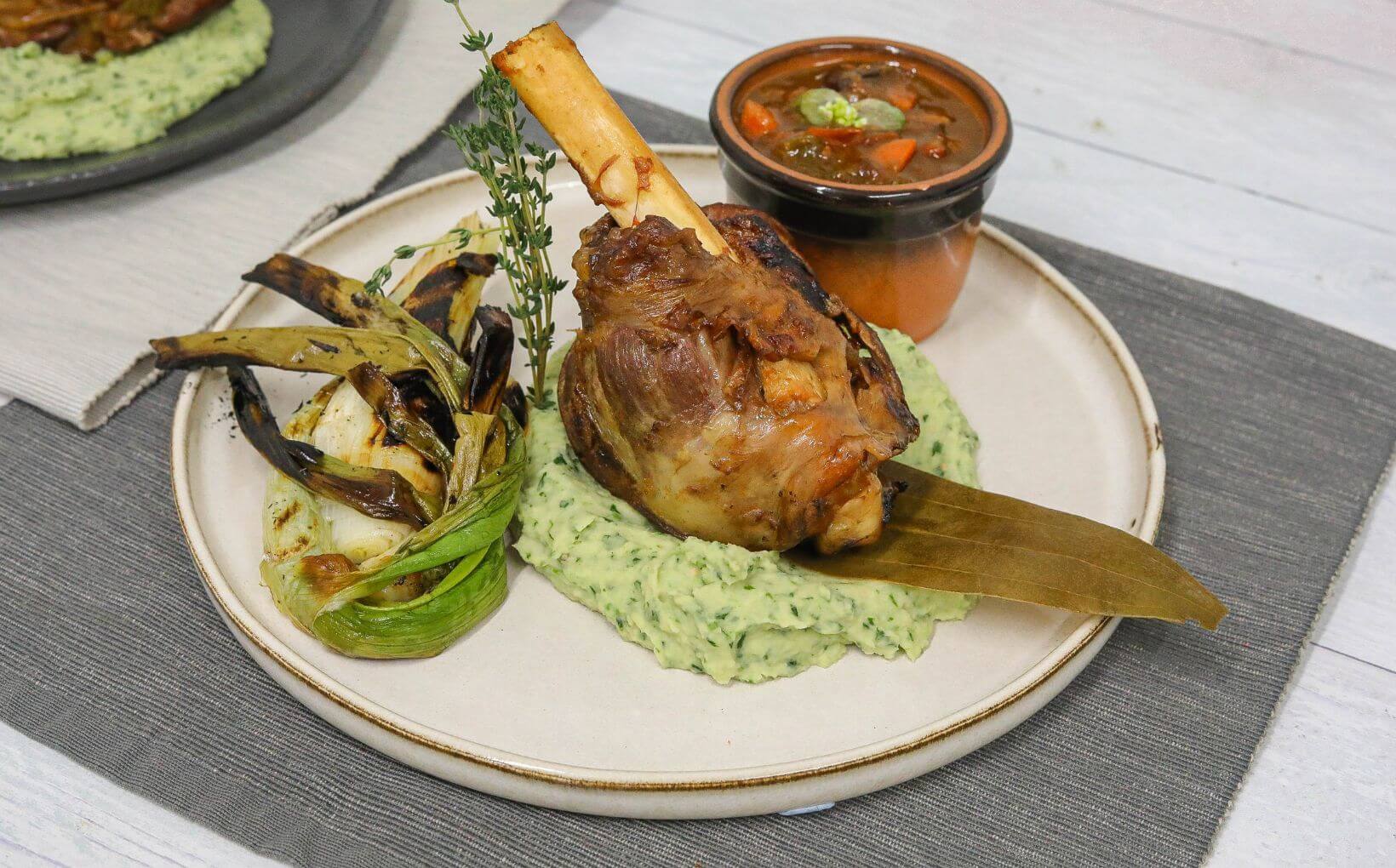 Braised Lamb Shanks with Cannellini Bean Mash