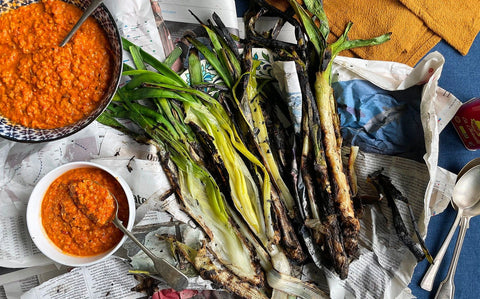Roasted vegetables with a creamy Romesco sauce
