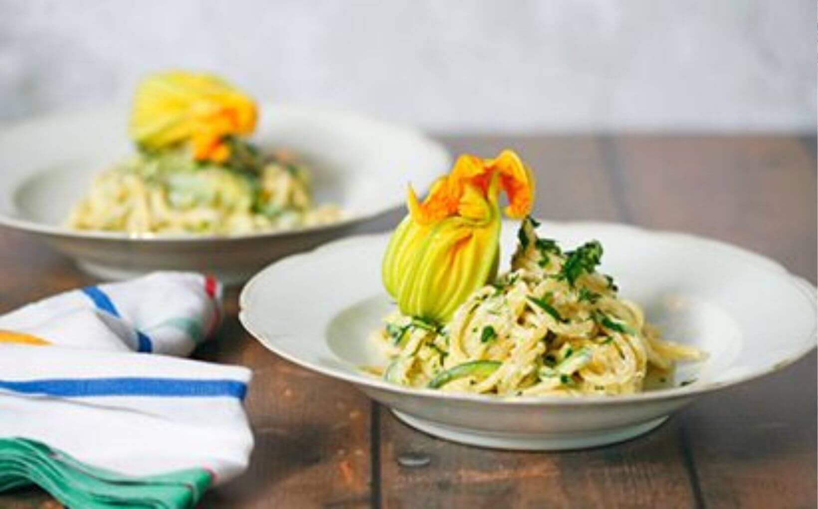 Courgette Ribbon and Ricotta Spaghetti with Lemon