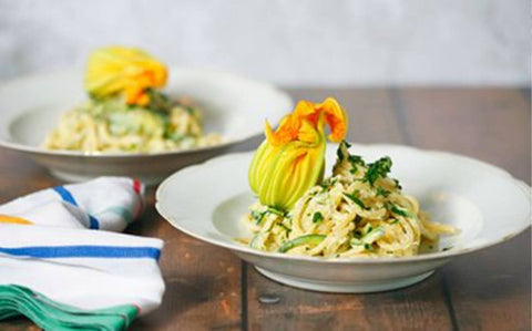 Courgette Ribbon and Ricotta Spaghetti with Lemon