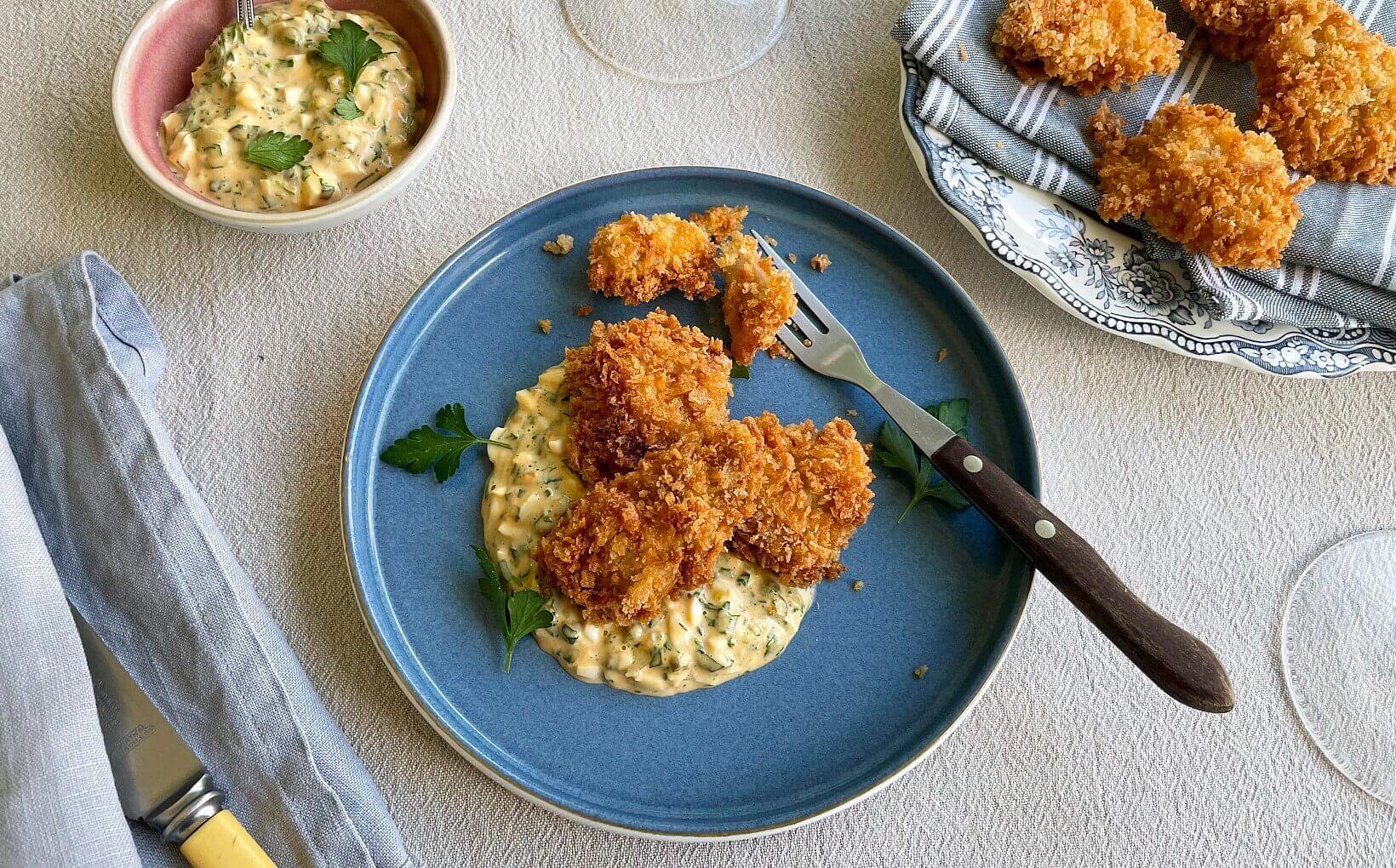 Fried Veal Sweetbreads with Sauce Gribiche