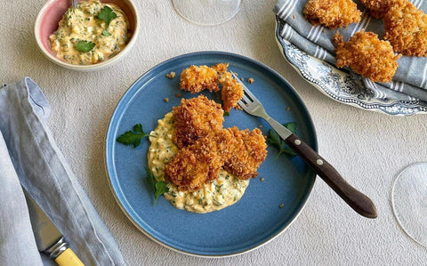Fried Veal Sweetbreads with Sauce Gribiche