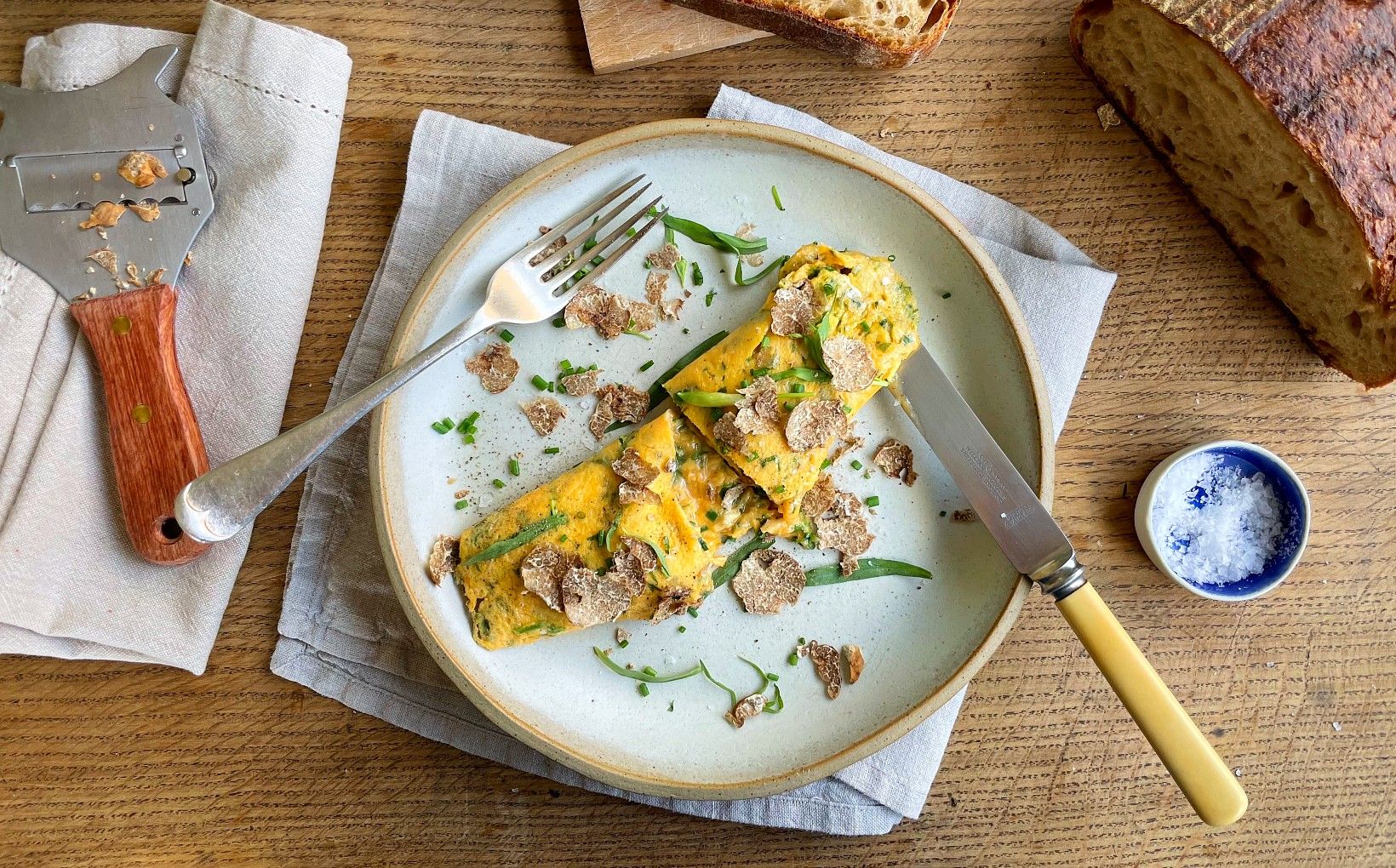 Classic Herb Omelette with Spring White Truffle