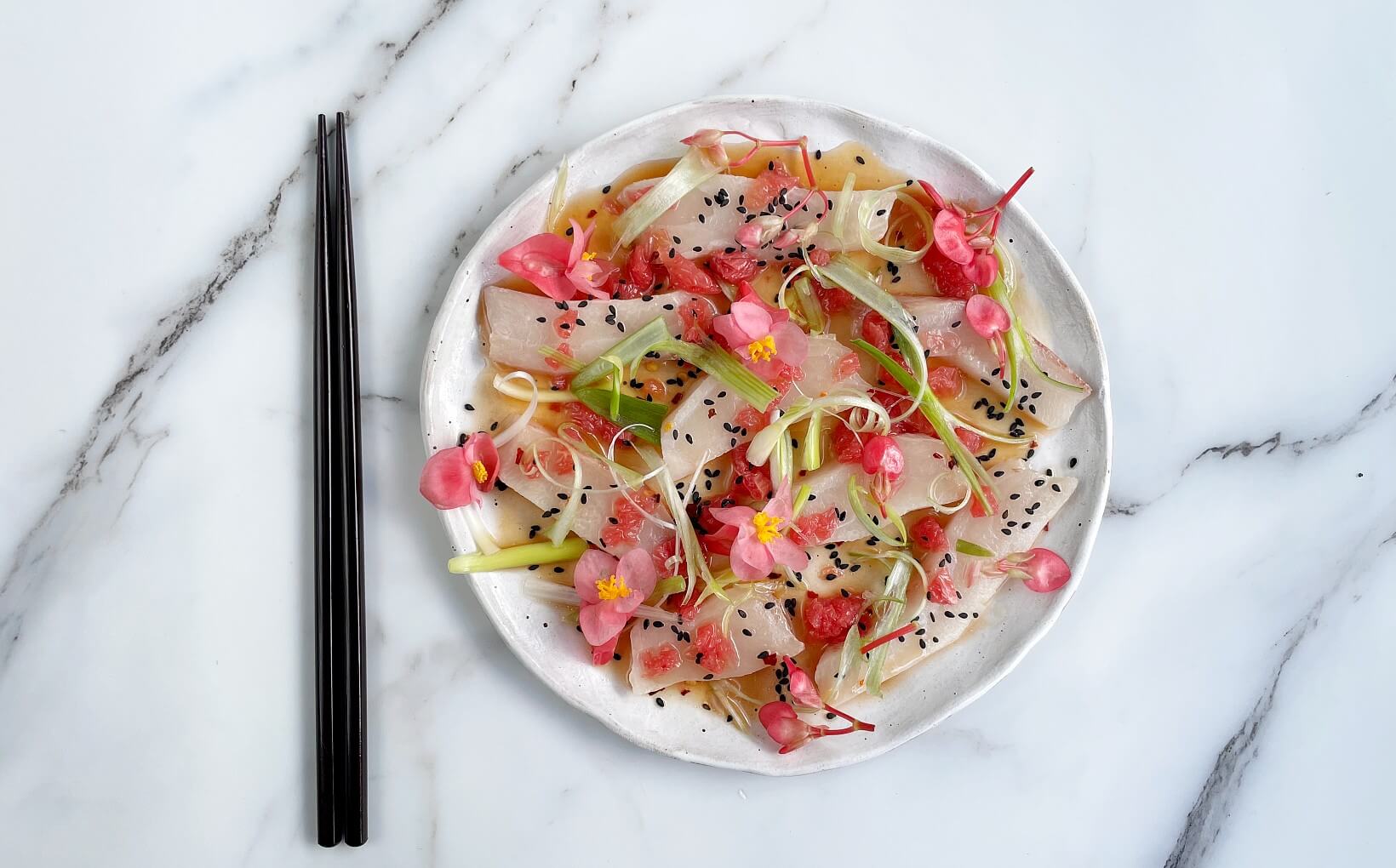 Hiramasa Loin Sashimi with Grapefruit Dressing