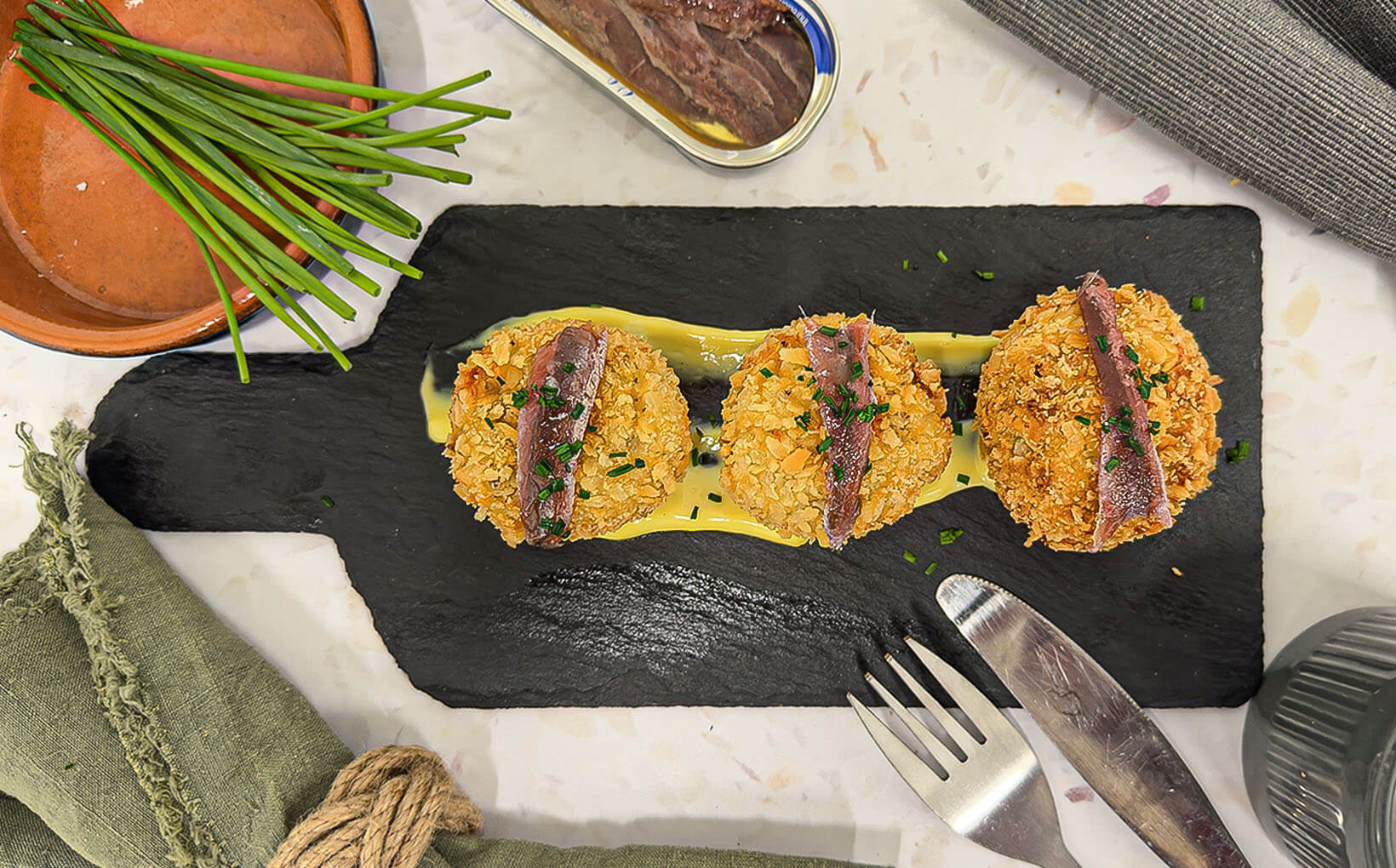 Jerusalem Artichoke Croquettes with Anchovies