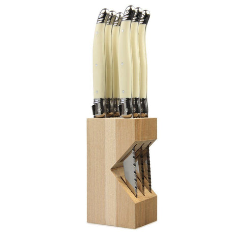 Laguiole Steak Knives, Set of 6, White CKS LTD / Country Kitchenware Supplies TABL-FRSP-0002569-150