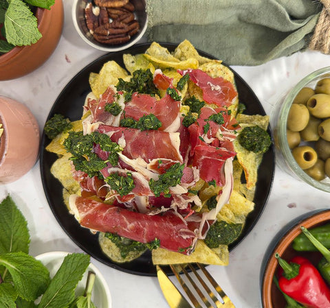 Loaded Crisps with Jamon Iberico & Salsa Verde