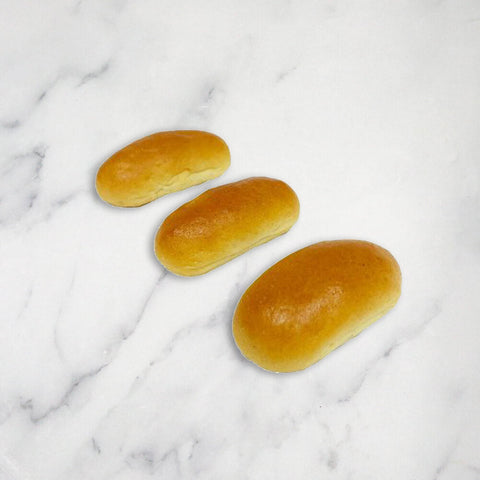 Mini Hot Dog Buns for Canapes (+/-5.5 x 2.5cm), from Frozen, x 50 Park Bakery Miniatures BAKE-SPBU-00220903148