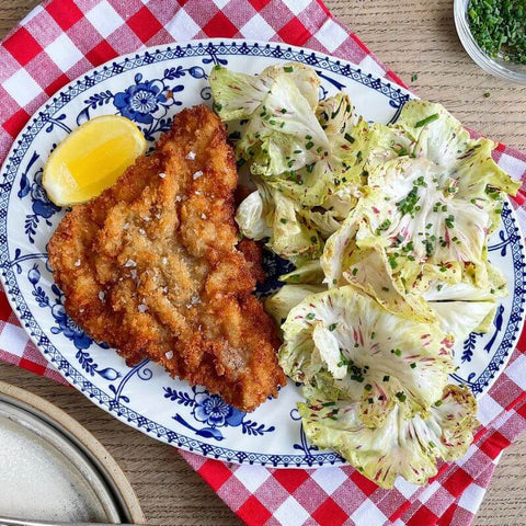 Veal Schnitzel with Lemon Dressed Castelfranco