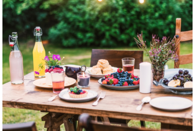 table in the garden 