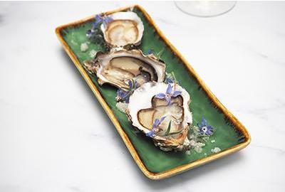 oysters with edible flowers