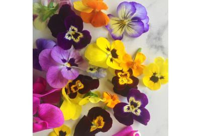 mixed edible flowers