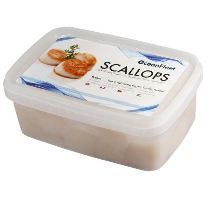 Wild Scallop Meat, Refreshed, Roeless, Unsoaked, 1kg