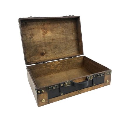 Antiqued Wooden Suitcase, Lrg (Build-a-Hamper)