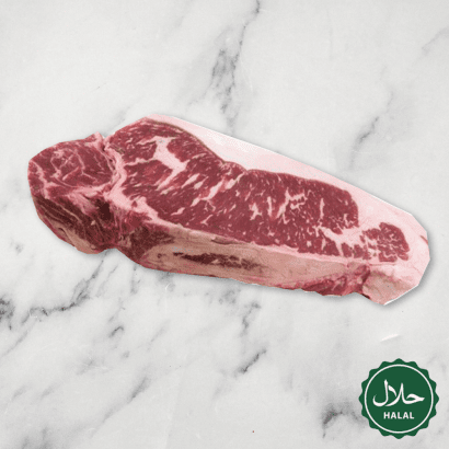 USDA Prime New York Strip Steak, Halal, Frozen, +/-400g