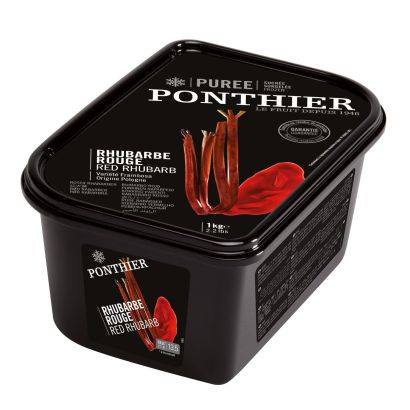 Frambosa Red Rhubarb Puree, Ponthier, Frozen, 1kg