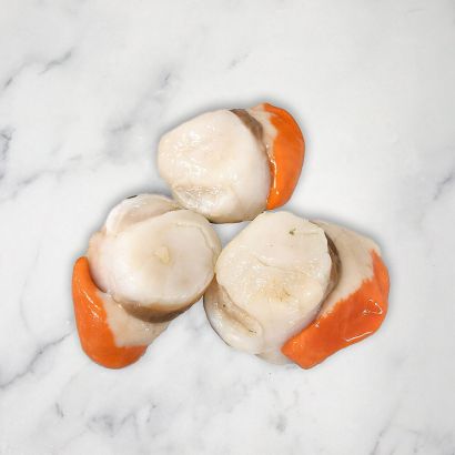 Scottish King Scallops, Roe-On, Fresh, 1kg
