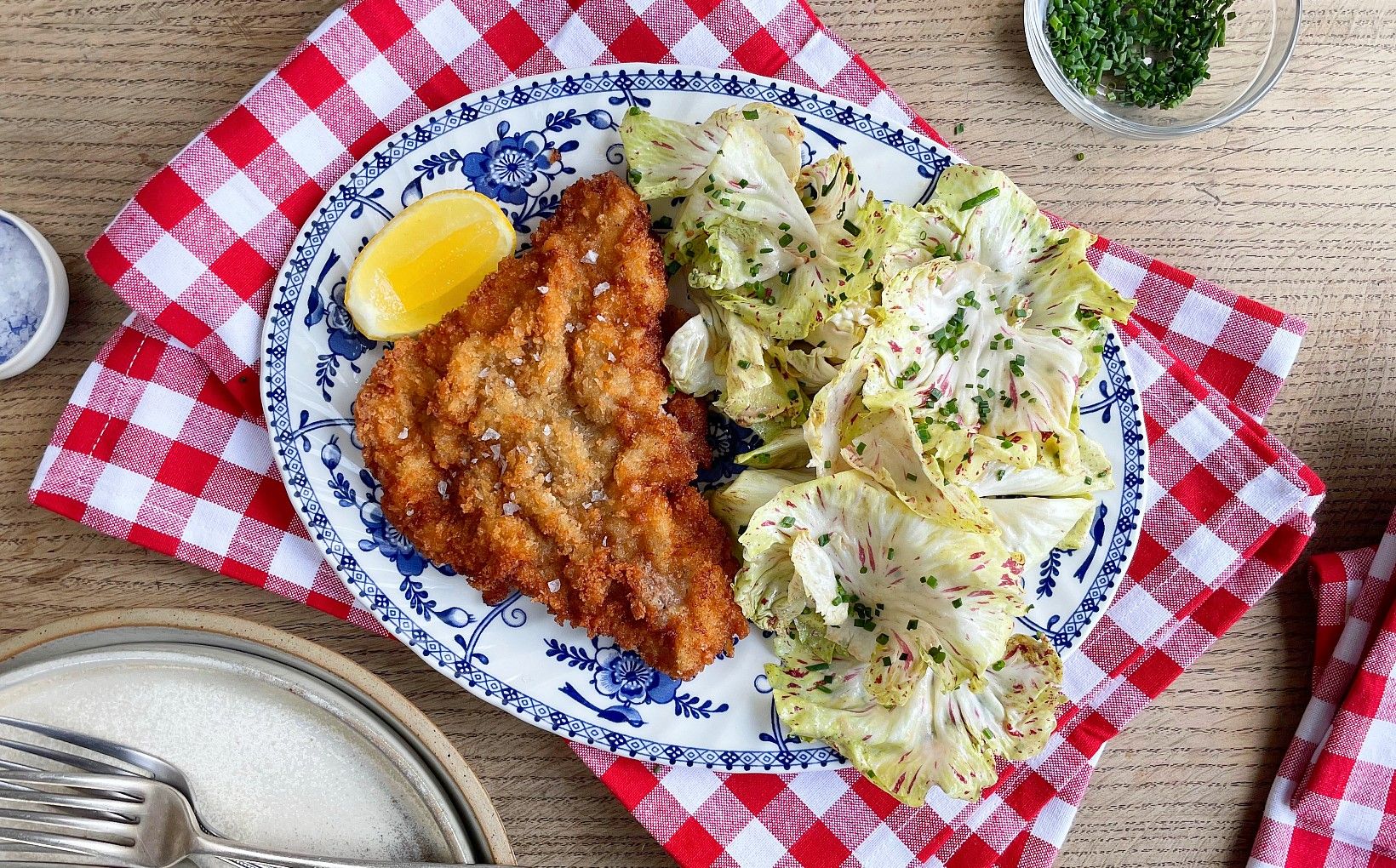 Veal Schnitzel with Lemon Dressed Castelfranco