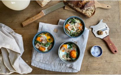 Baked Eggs with Spring White Truffle 