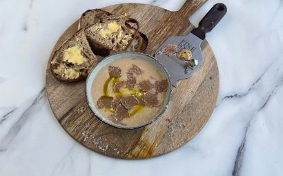 Cauliflower and Chestnut Soup with Alba Truffle 