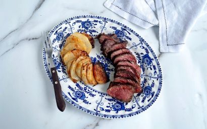 Wagyu Chuck Denver Steak with Miso Roasted Kohlrabi 