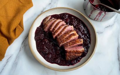 Duck Magret with a Blackberry and Five Spice Sauce 