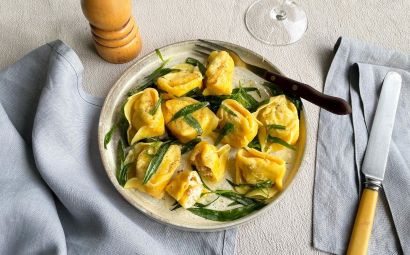 Loch Fyne Smoked Salmon and Ricotta Tortelloni with Tarragon Butter 