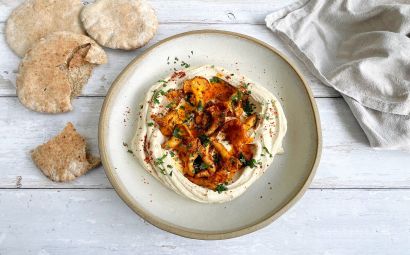 Hummus with Girolles and Spiced Butter 