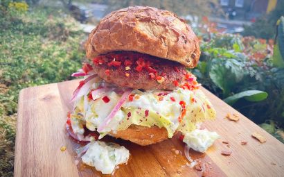 Lamb, Coriander and Chilli Burger 