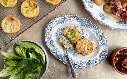  Blue Cheese and Caramelised Onion Mini Quiches 