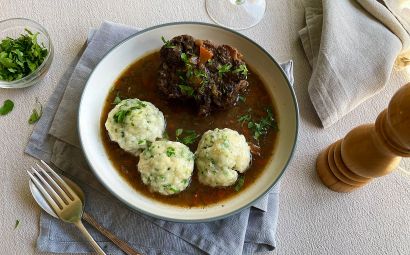 Oxtail Stew with Herb Dumplings 