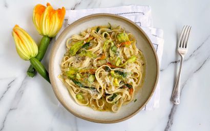 Tagliatelle with Courgette Flowers