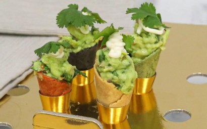 Guacamole & Creme Fraiche Canape Cones