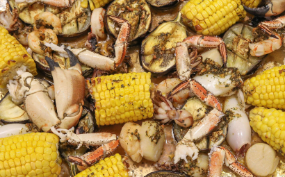 Roasted Mixed Seafood Tray with Garlic Butter