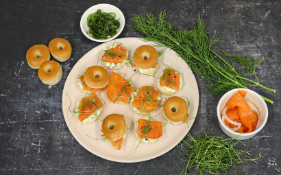 Mini Salmon & Seaweed Bagels