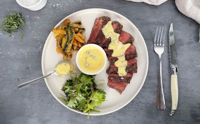 Wagyu Chuck Denver with Béarnaise and Courgette Fries