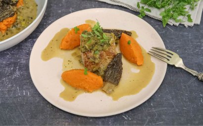 Veal Blanquette with Carrot Mash and Morels