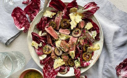 Wagyu Sirloin, Pickled Walnut and Stilton Salad 